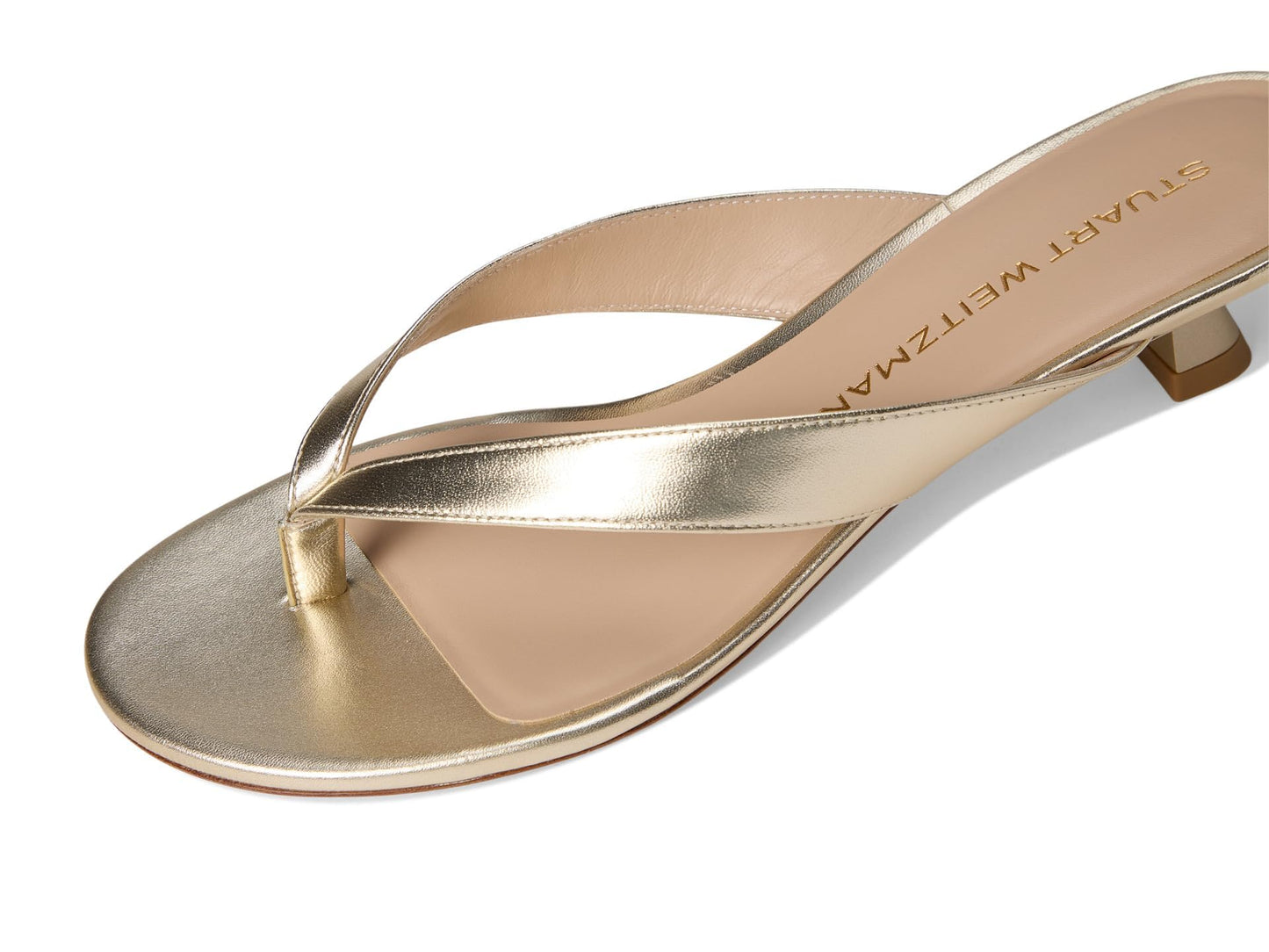 Stuart Weitzman Women's Rio Sleek Sandals 35 Light Gold 8 Medium