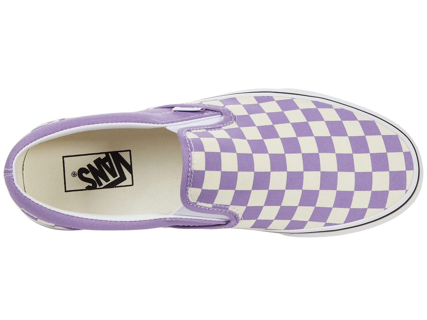 Vans Men's Classic Slip On, (Checkerboard) Chalk Violet/True White, Size 6.5