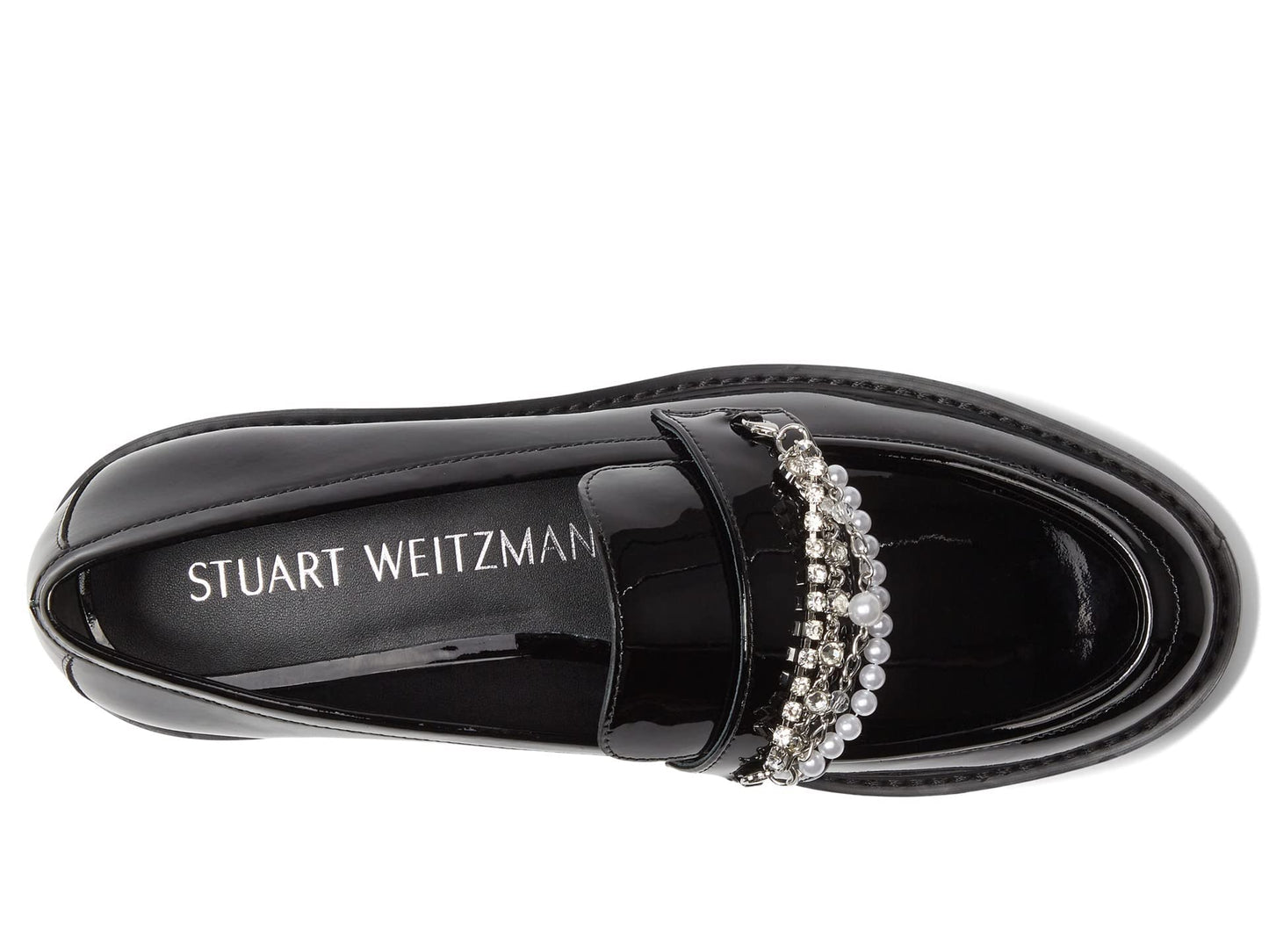 Stuart Weitzman Pearldrop Platform Loafer Black 7.5 B