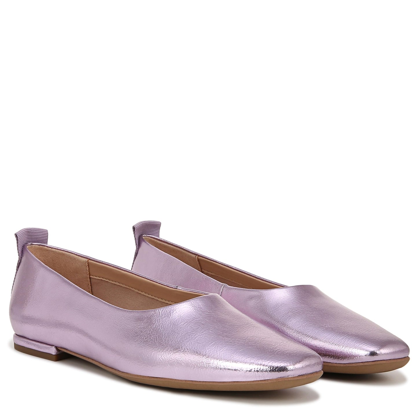 Franco Sarto Womens Vana Slip On Ballet Flat Light Pink Metallic 8.5 W