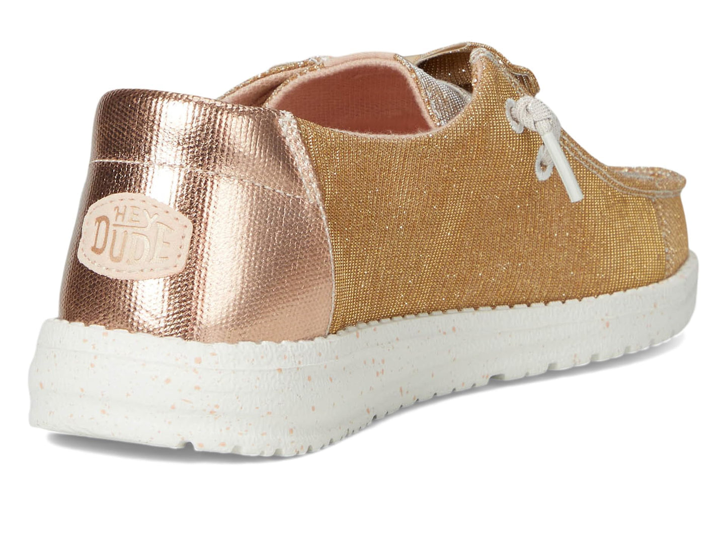 HEYDUDE Womens Wendy Sparkle Bow Rose Gold 7 Medium