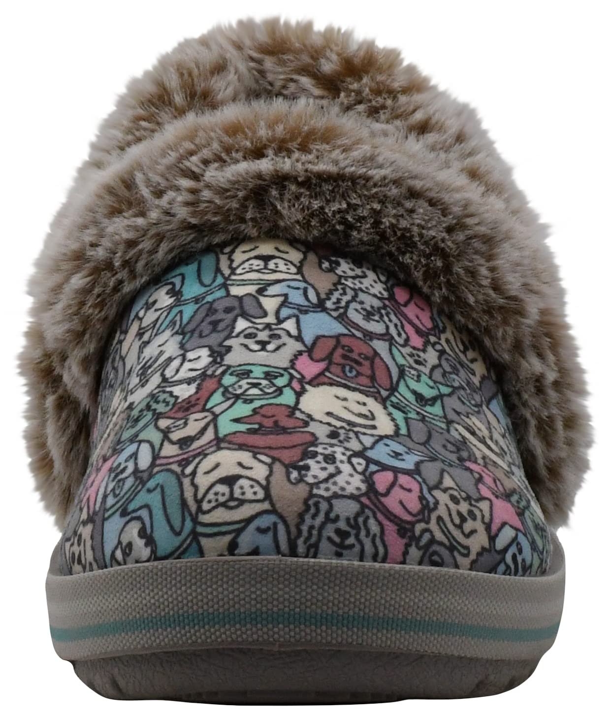 Skechers Womens Too Cozy Pooch Parade Slipper, Taupe Multi,9 M US