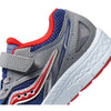 Saucony Cohesion 14 Alternative Closure Running Shoe, Navy/RED, 4 Wide US Unisex Big_Kid