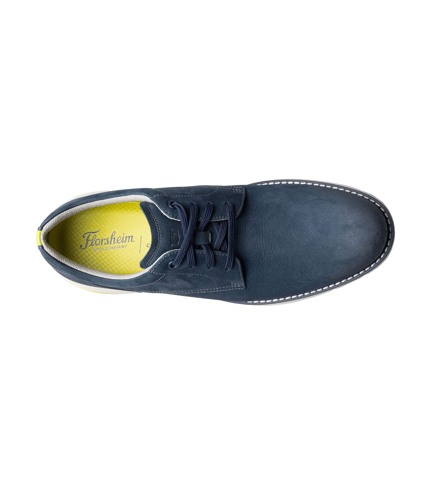 Florsheim Men's Frenzi Plain Toe Ox Oxford, Navy Nubuck, 7.5