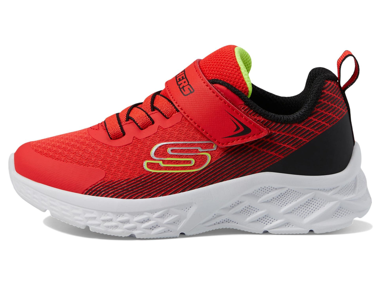 Skechers Boy's Microspec Ii-Zovrix Sneaker, Red/Black, 2.5 Little Kid