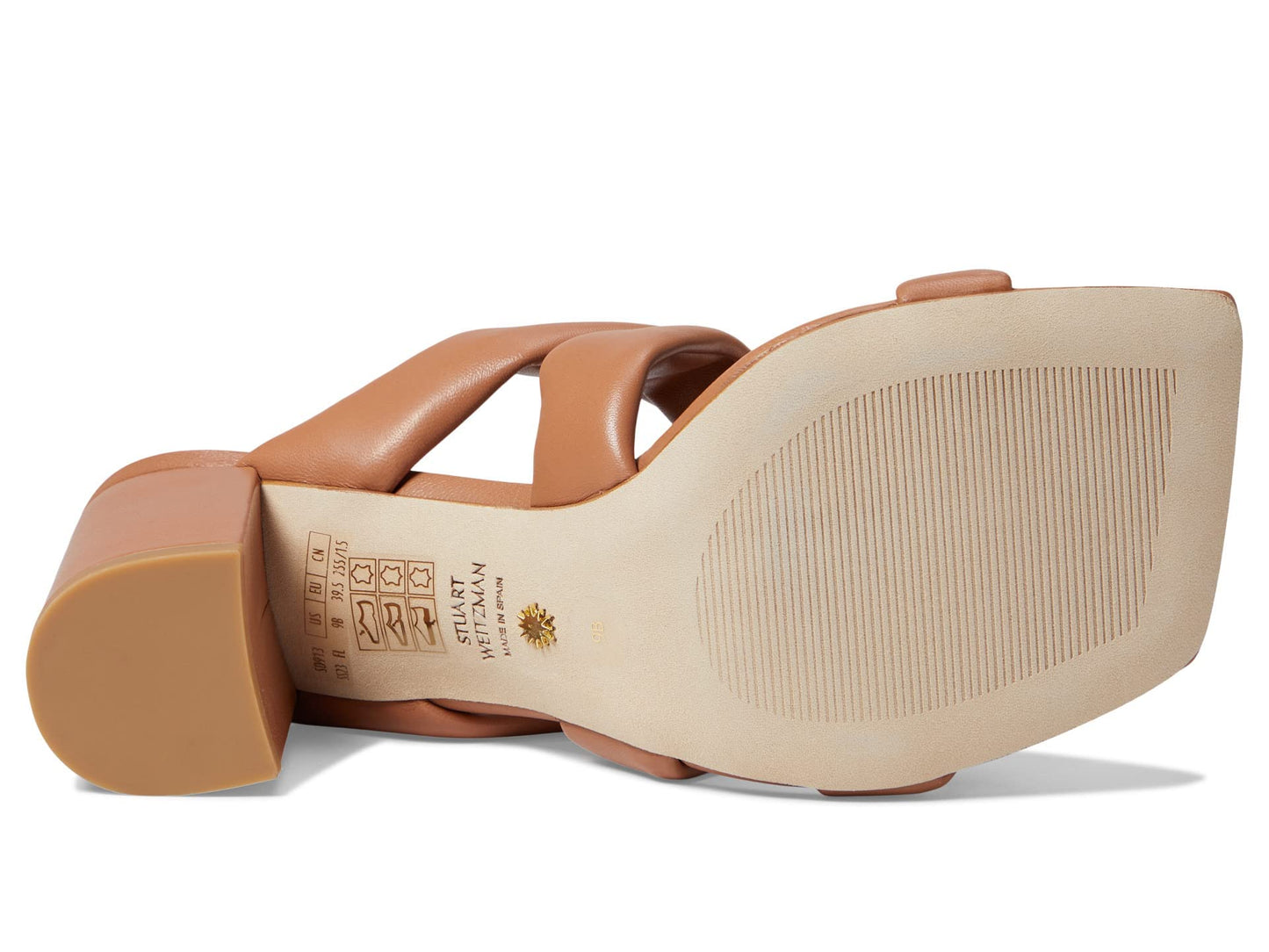 Stuart Weitzman Playa 75 Knot Block Slide Tan 8.5 B