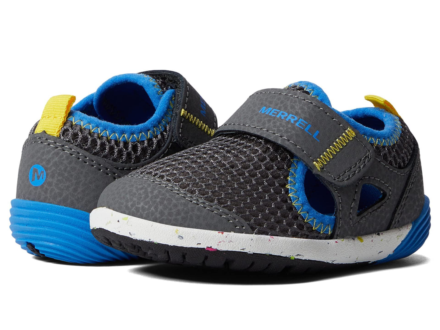 Merrell Unisex Kid's Bare Steps H2O Water Shoe, Grey/Black/Royal, 6.5 Wide