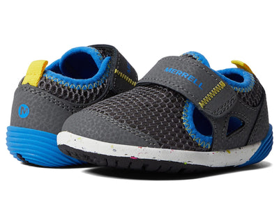 Merrell Unisex Kid's Bare Steps H2O Water Shoe, Grey/Black/Royal, 6.5 Wide