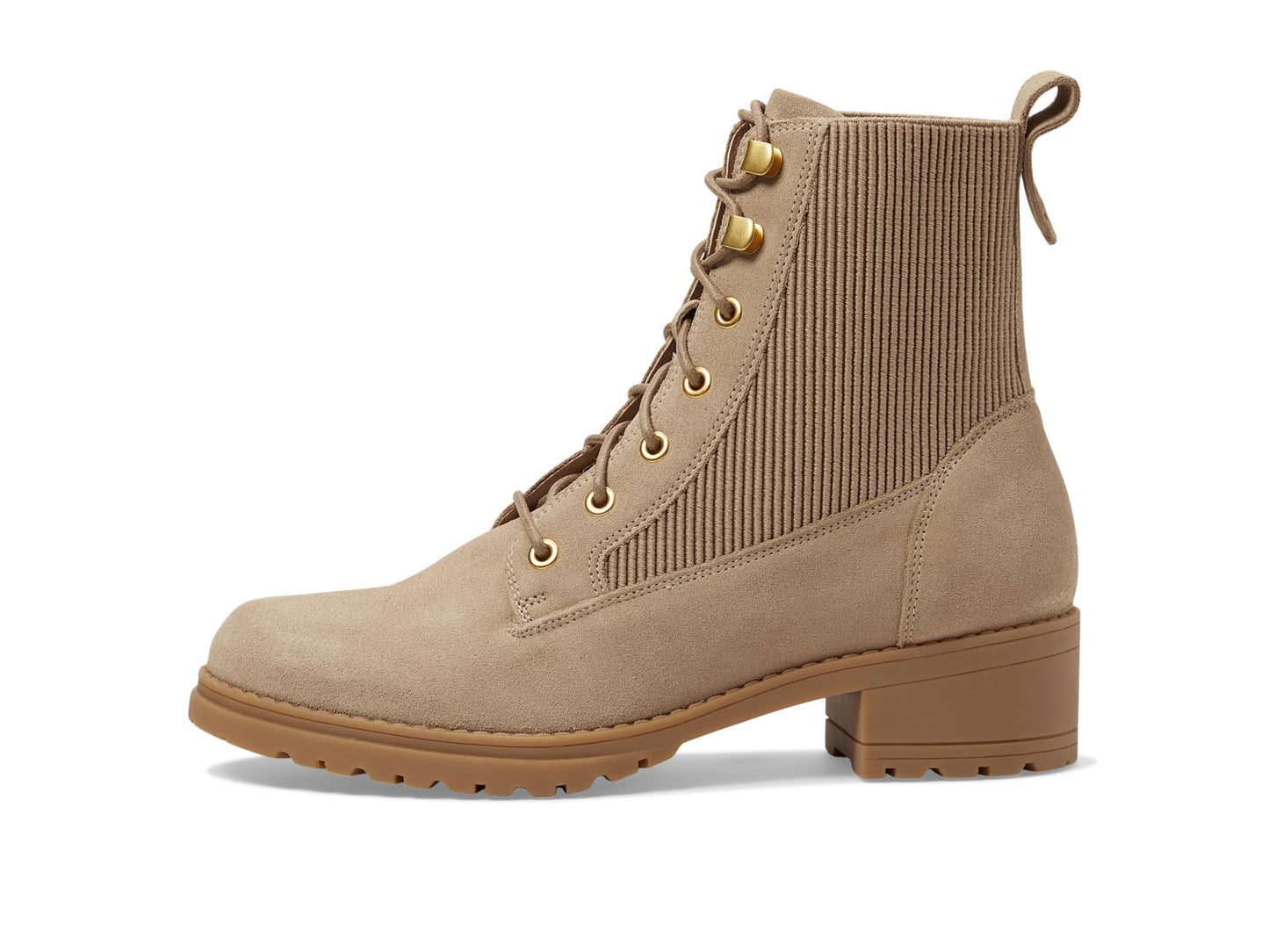 COLE HAAN WOMENS CAMEA WP COMBAT BOOT II, DARK LATTE WATERPROOF SUEDE, 10 C US