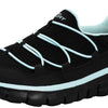 Skechers Sport Women's Loving Life Memory Foam Fashion Sneaker, Black/Turquoise, 10 M US