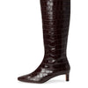 Madewell Womens Dorchester Dimes Tall Boot - Croc Chocolate Raisin 8 Medium