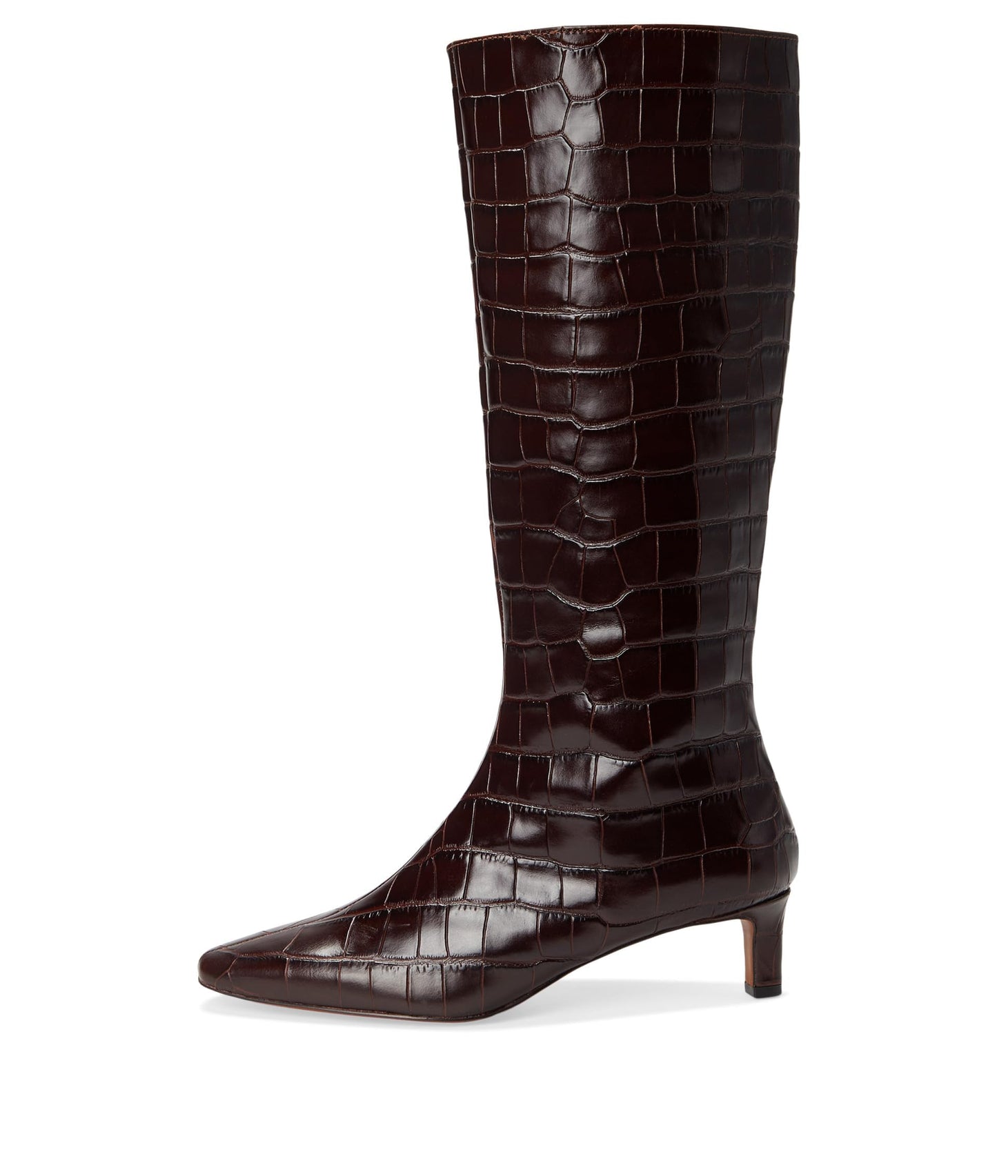Madewell Womens Dorchester Dimes Tall Boot - Croc Chocolate Raisin 8 Medium