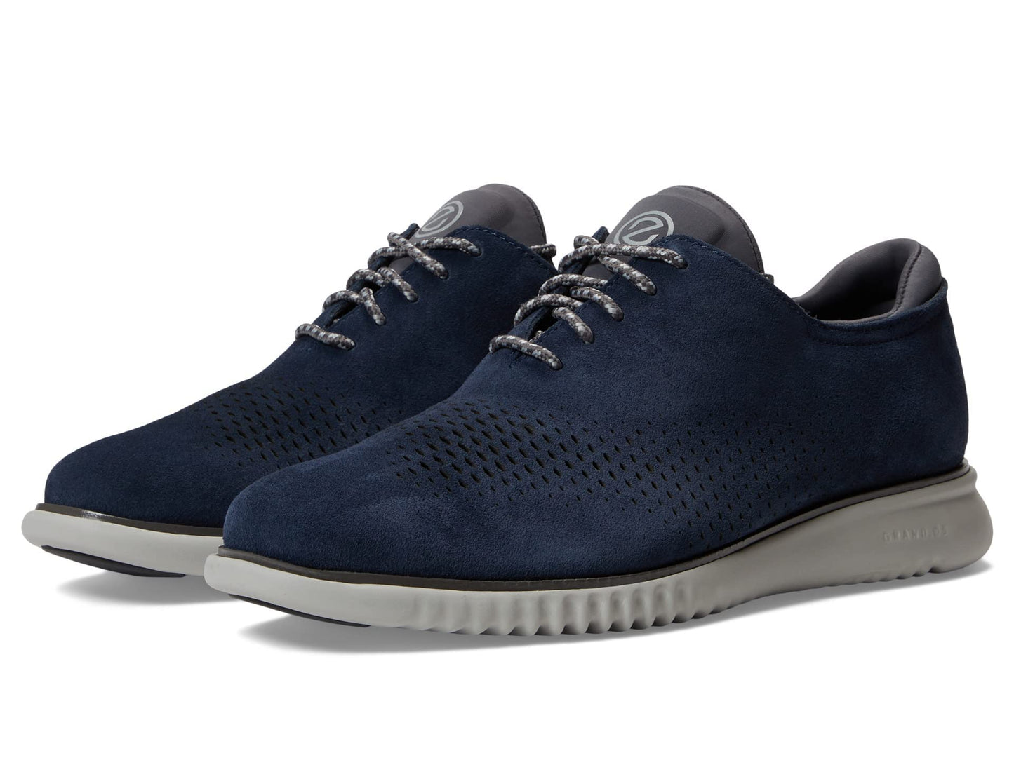 Cole Haan Men’s Shoes - 2.Zerogrand Casual Lightweight Leather Laser Wingtip Oxford, Navy Blazer/Harbor Mistt, 7.5-M US