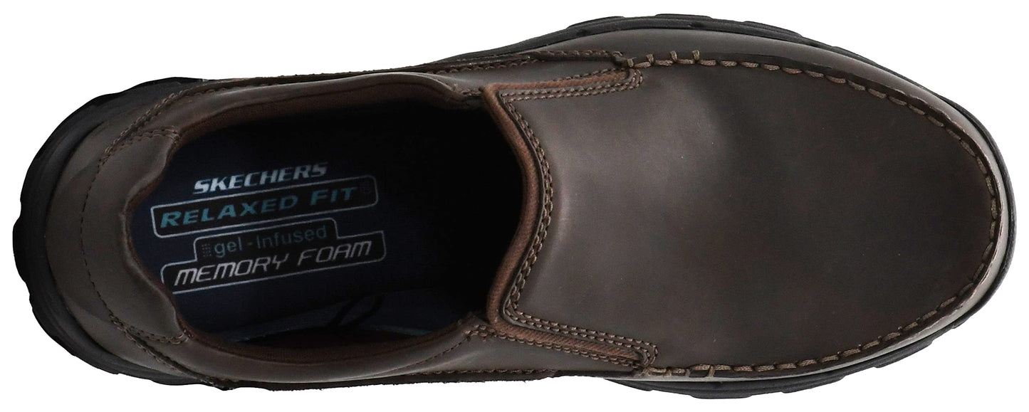 Skechers Men's Braver- Rayland Slip-On Loafer, Dark Brown, 9.5 M US