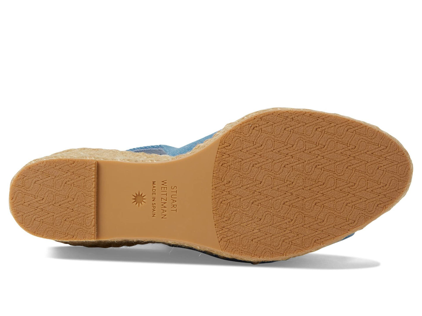 Stuart Weitzman Island Peep-Toe Espadrille Wedge Washed/Natural 6.5 B
