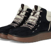 HEYDUDE Women's Wendy Peak Apres Suede Cozstit Black/Tan 9 Medium