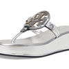 Tory Burch Womens Miller Wedge 25MM Silver 9 Medium