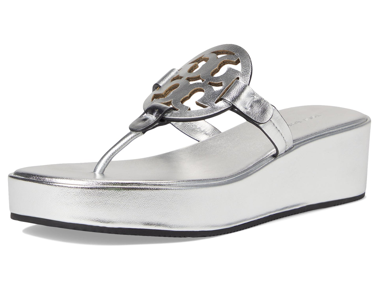 Tory Burch Womens Miller Wedge 25MM Silver 9 Medium