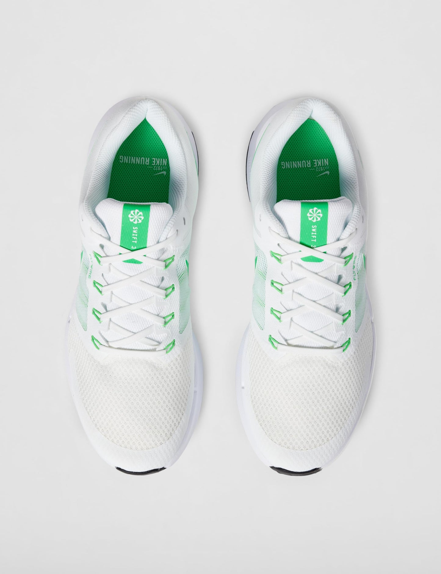 Nike Men's Run Swift 3 Road Running Shoes, Summit White/Green Shock-Barely Green, 10