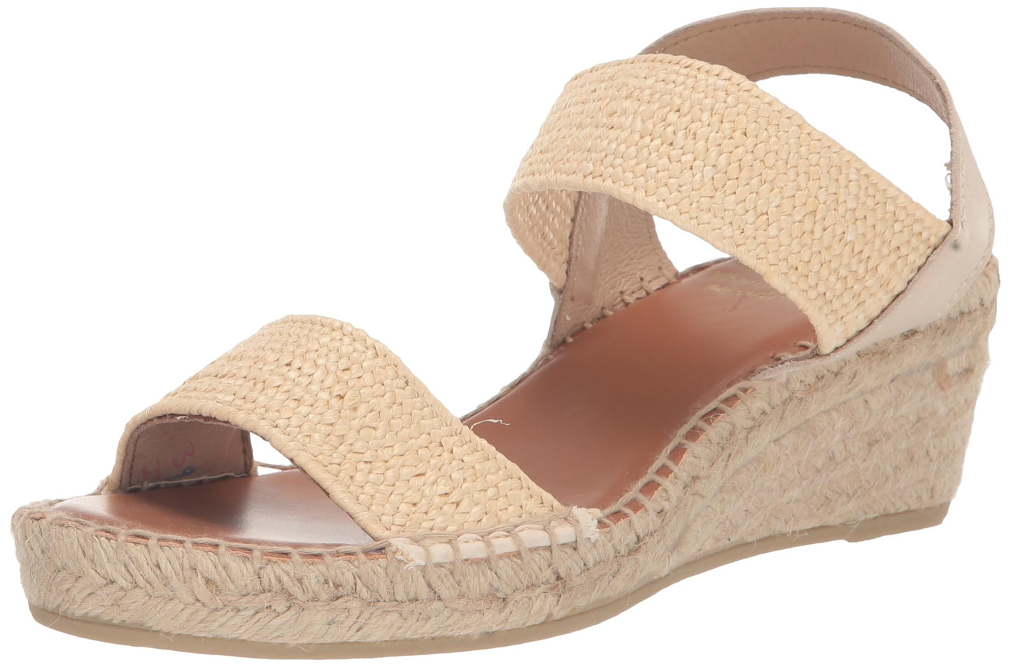 Andre Assous Women's Aviana Wedge Sandal, Natural, 9