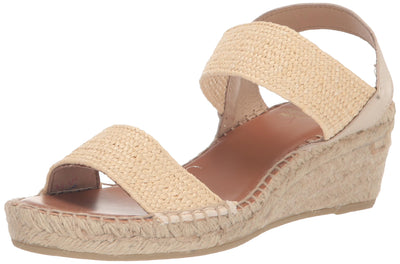 Andre Assous Women's Aviana Wedge Sandal, Natural, 9