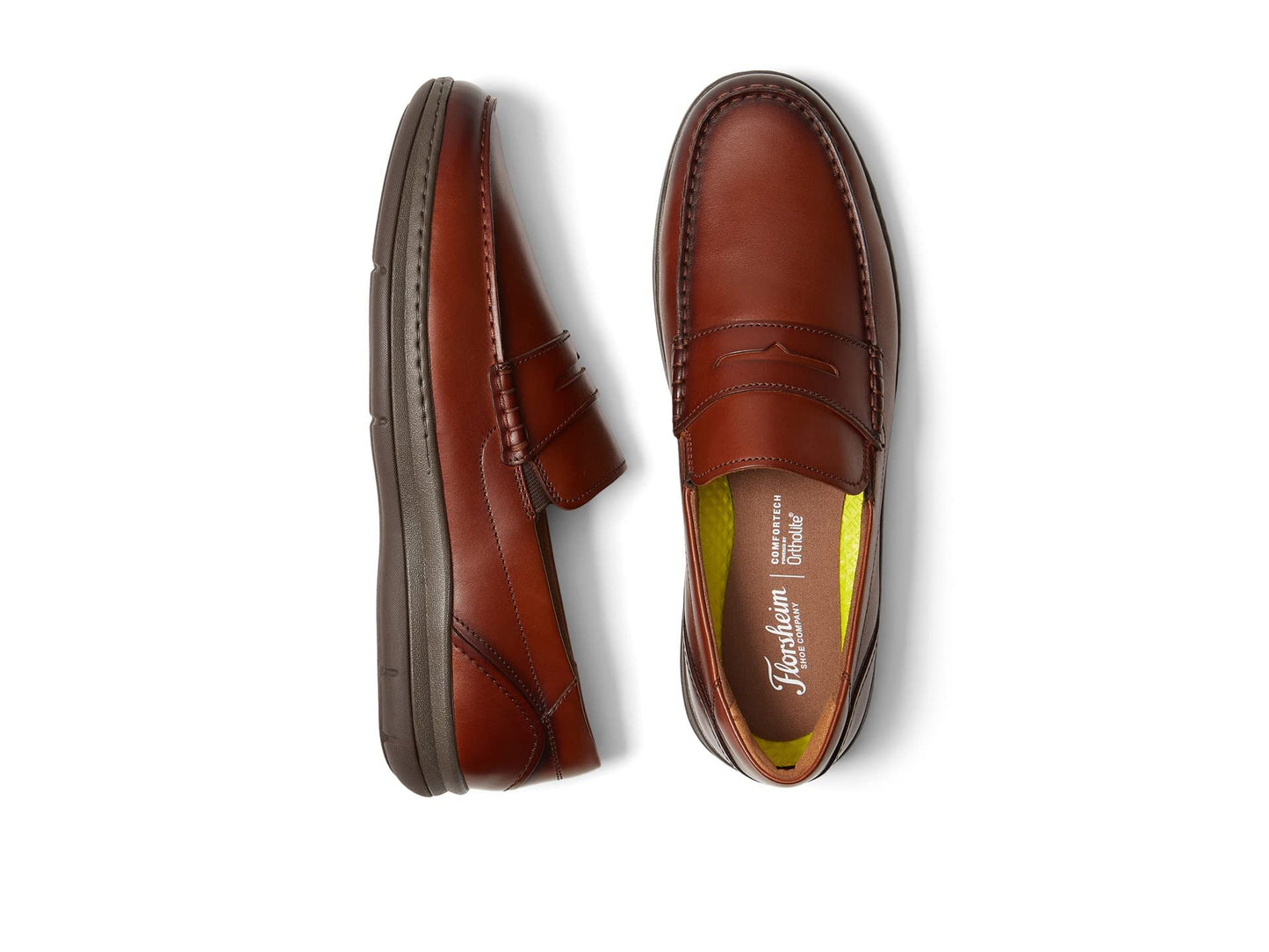 Florsheim Central Moc Toe Penny Leather Cognac Smooth Leather 9.5 M (D)