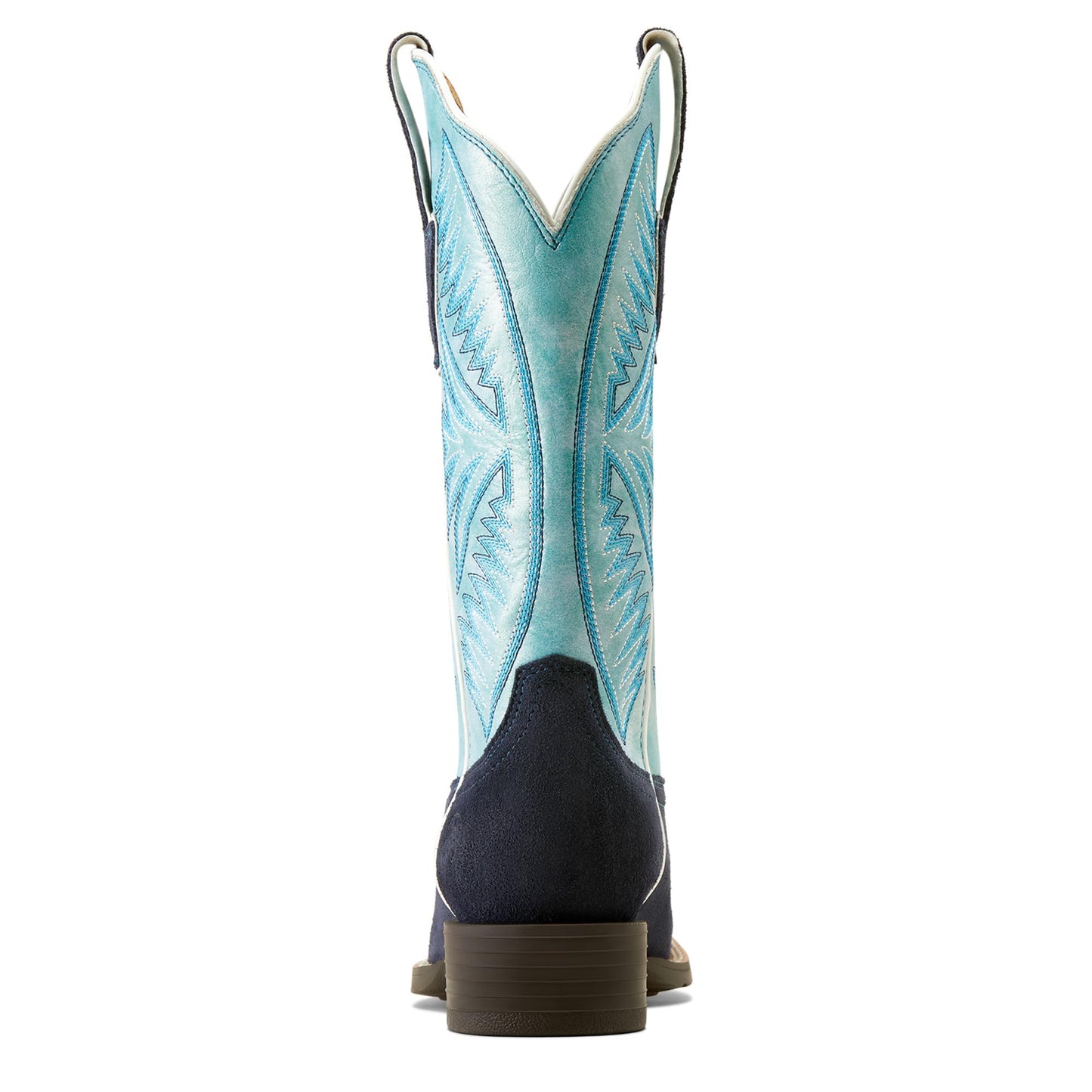 ARIAT Women's Round Up Ruidoso Western Boot, Coastal Blue/Midnight In Marfa Roughout, 11