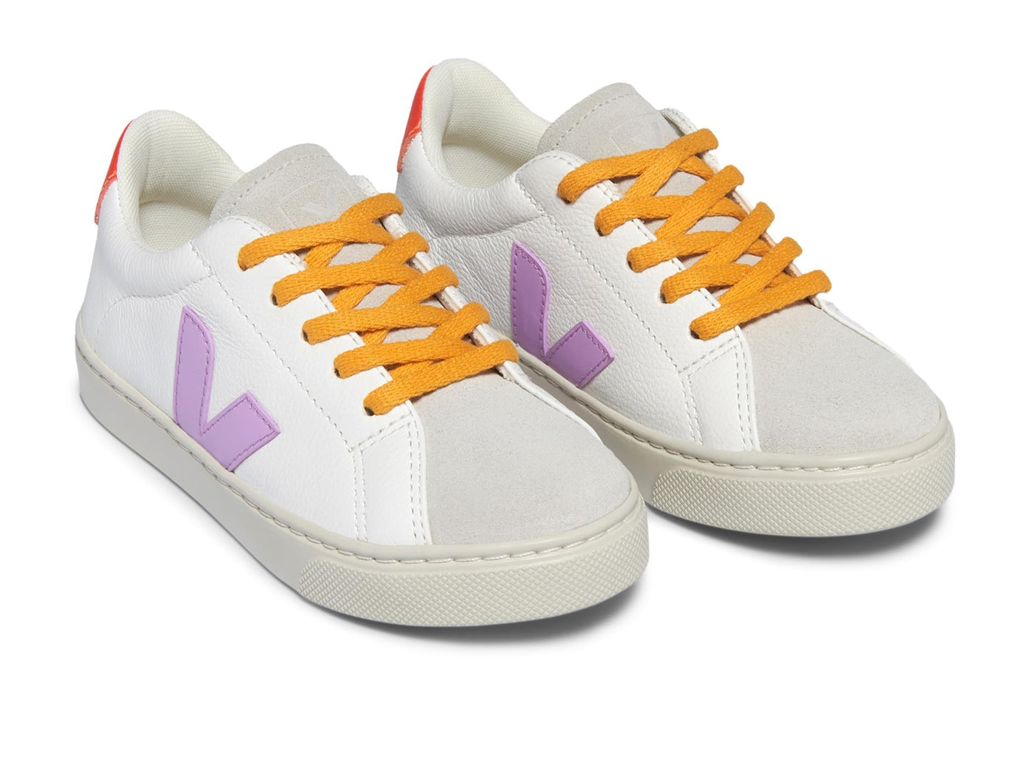 VEJA Small Esplar Laces (Little Big Kid) Sneaker, Extra-White_Orchid_Orange-Fluo, 13 Wide US Unisex