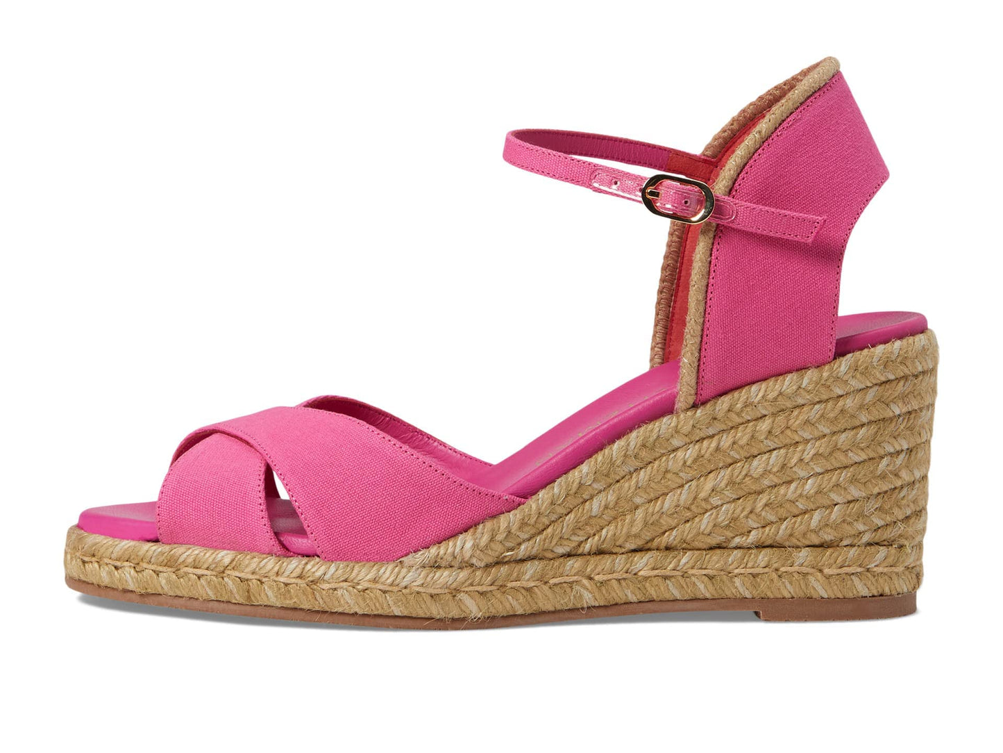 Stuart Weitzman Mirela II Espadrille Wedge Fuchsia/Natural 8.5 B