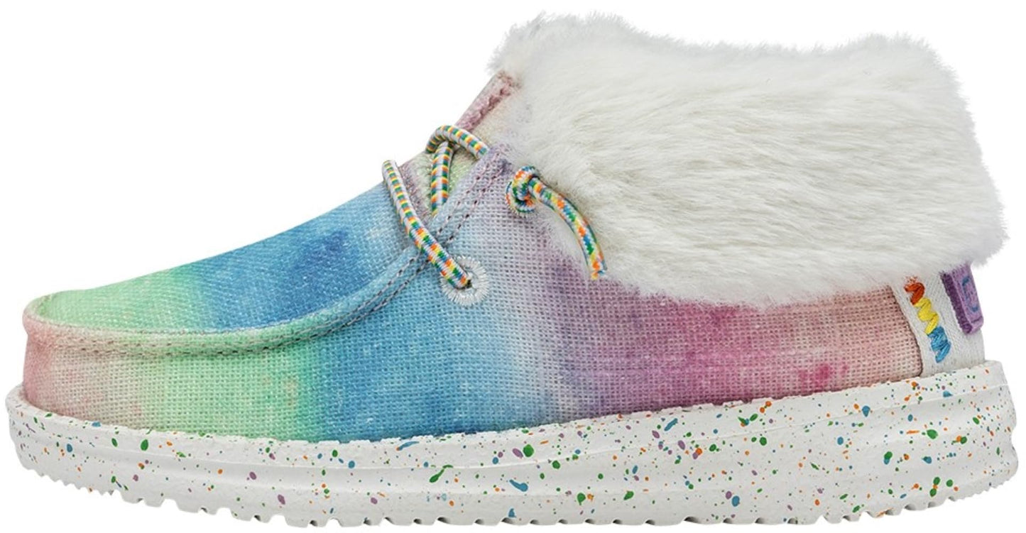 HEYDUDE Girl's Britt Toddler Rainbow Dreamer Size 8 | Girl's Shoes | Girl's Lace Up Boots | Comfortable & Light-Weight