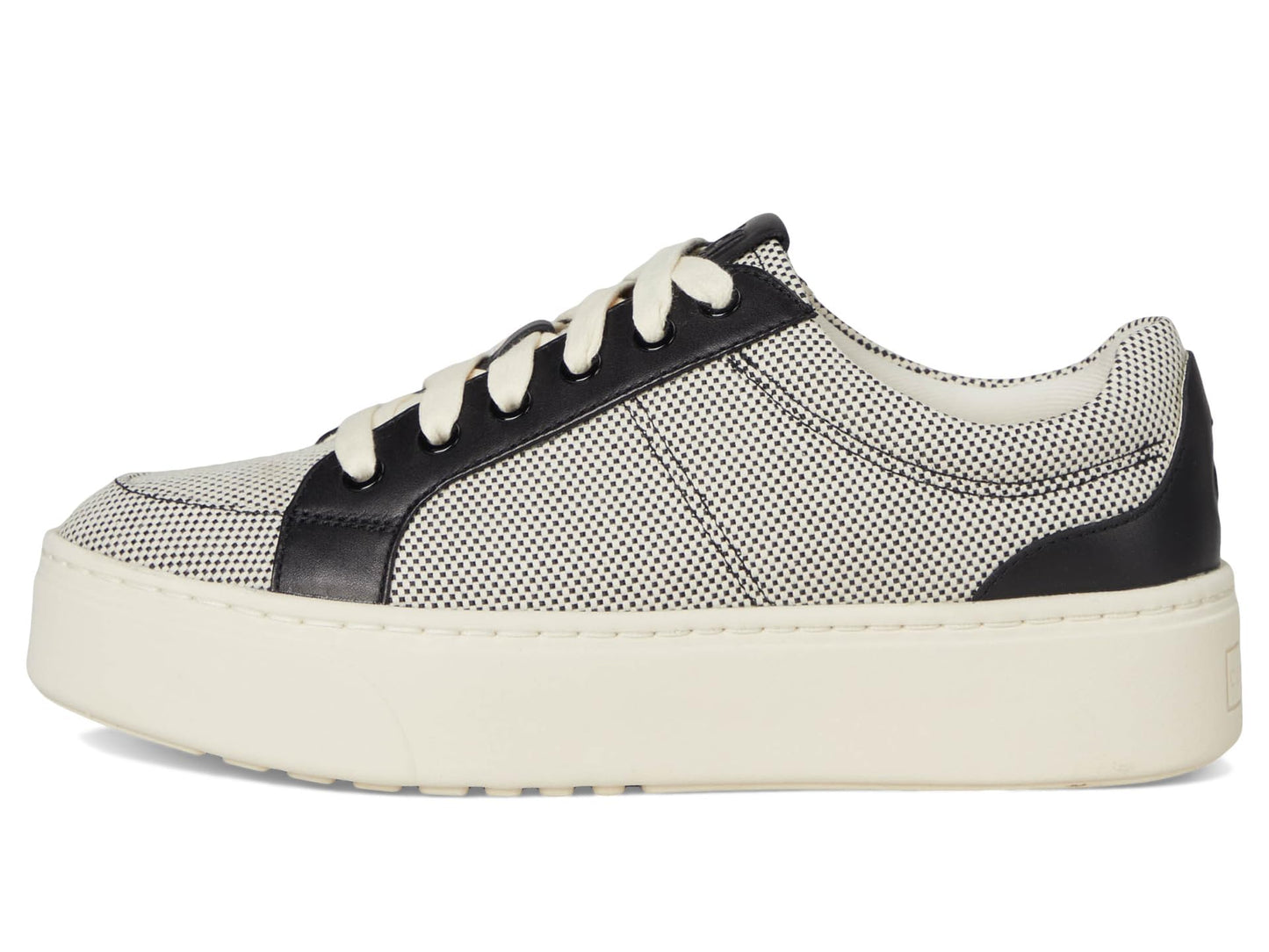 Cole Haan Womens Grandpro Max Platform Sneaker Ivory Canvas/Black Leather 9.5 Medium