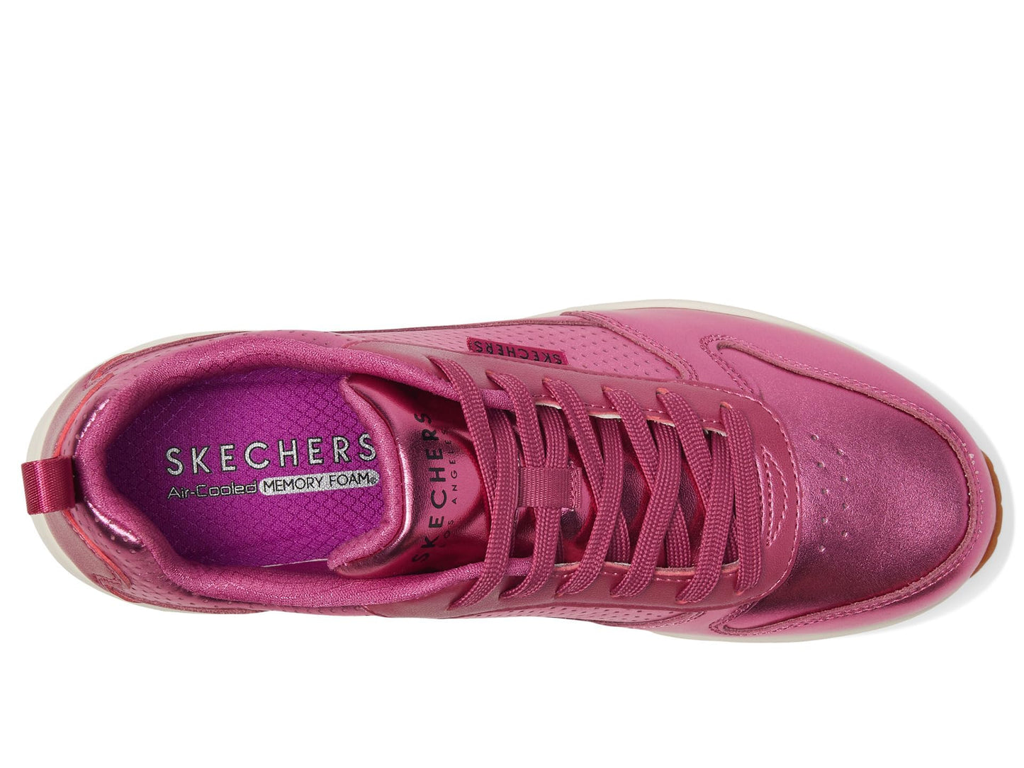 Skechers Womens Uno - Metallixs, Magenta, 7.5 Medium