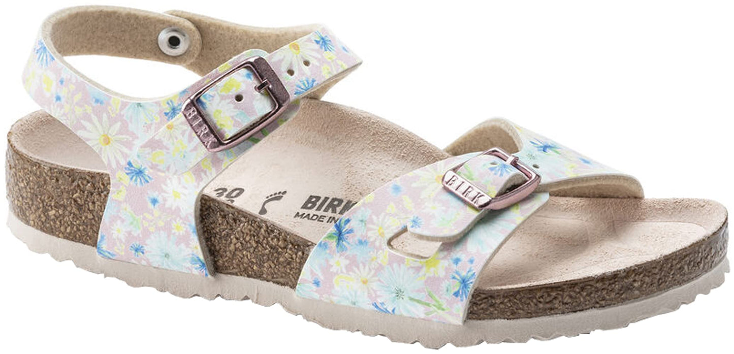 Birkenstock Kid's Rio Sandal, Summer Floral Light Rose, Size 25 N EU (7-7.5 N US Toddler)