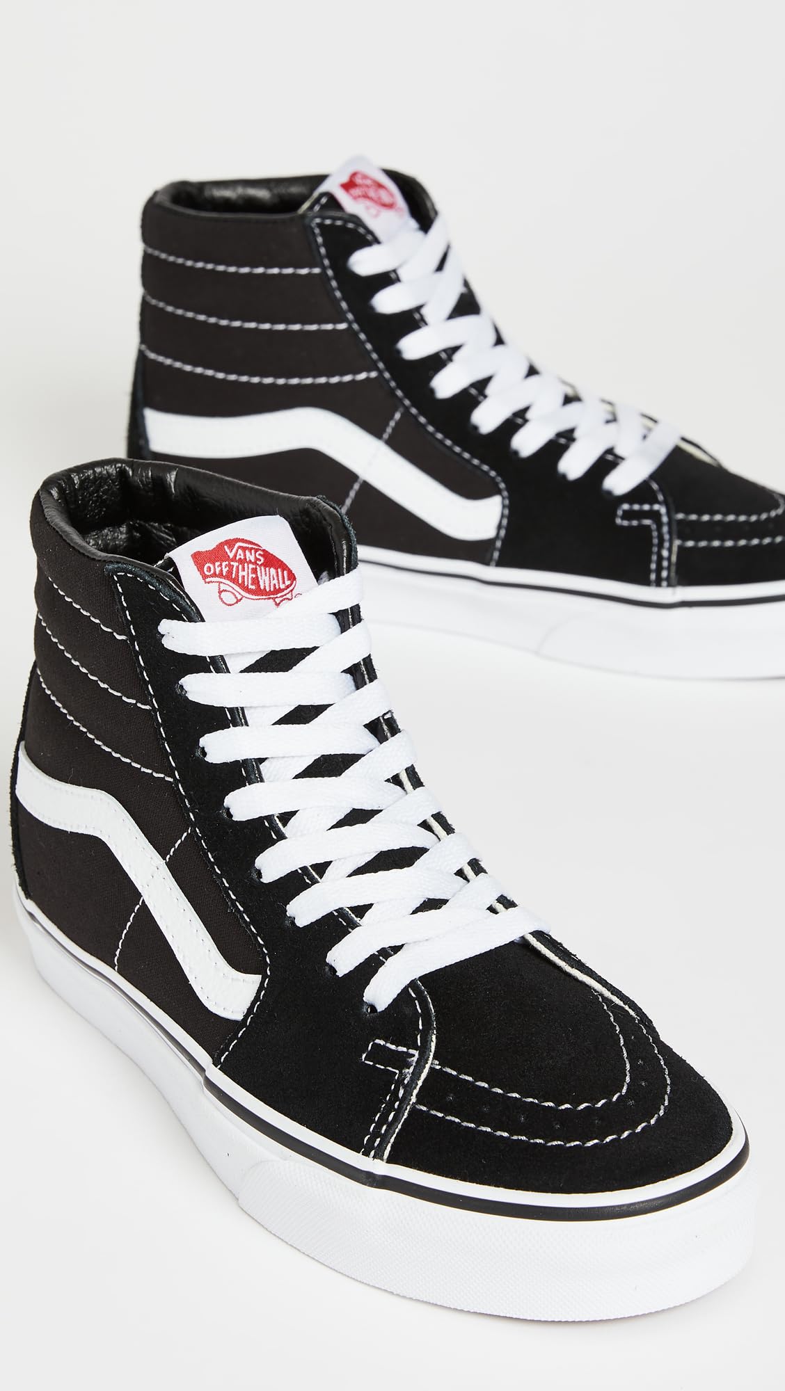Vans UA Sk8 High Top Sneakers, Black/Black/White, 13 US Women/11.5 US Men