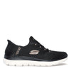 Skechers Women's Hands Free Slip-ins Summits Classy Night Sneaker, Black Rose Gold, 6.5 Wide