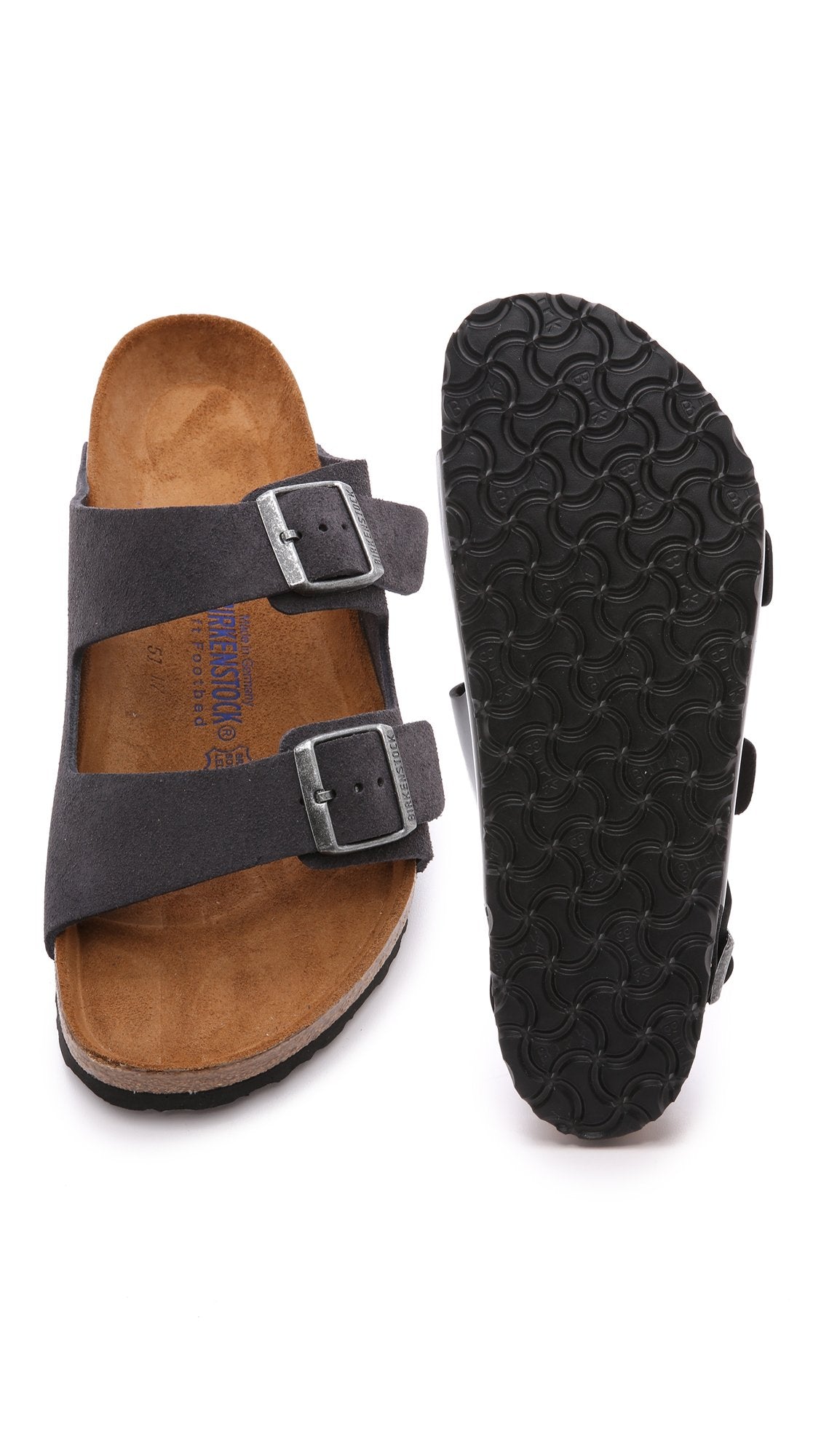 Birkenstock Arizona Soft Footbed Velvet Gray Suede Regular Width - EU Size 44 / Men's US Size 11-11.5