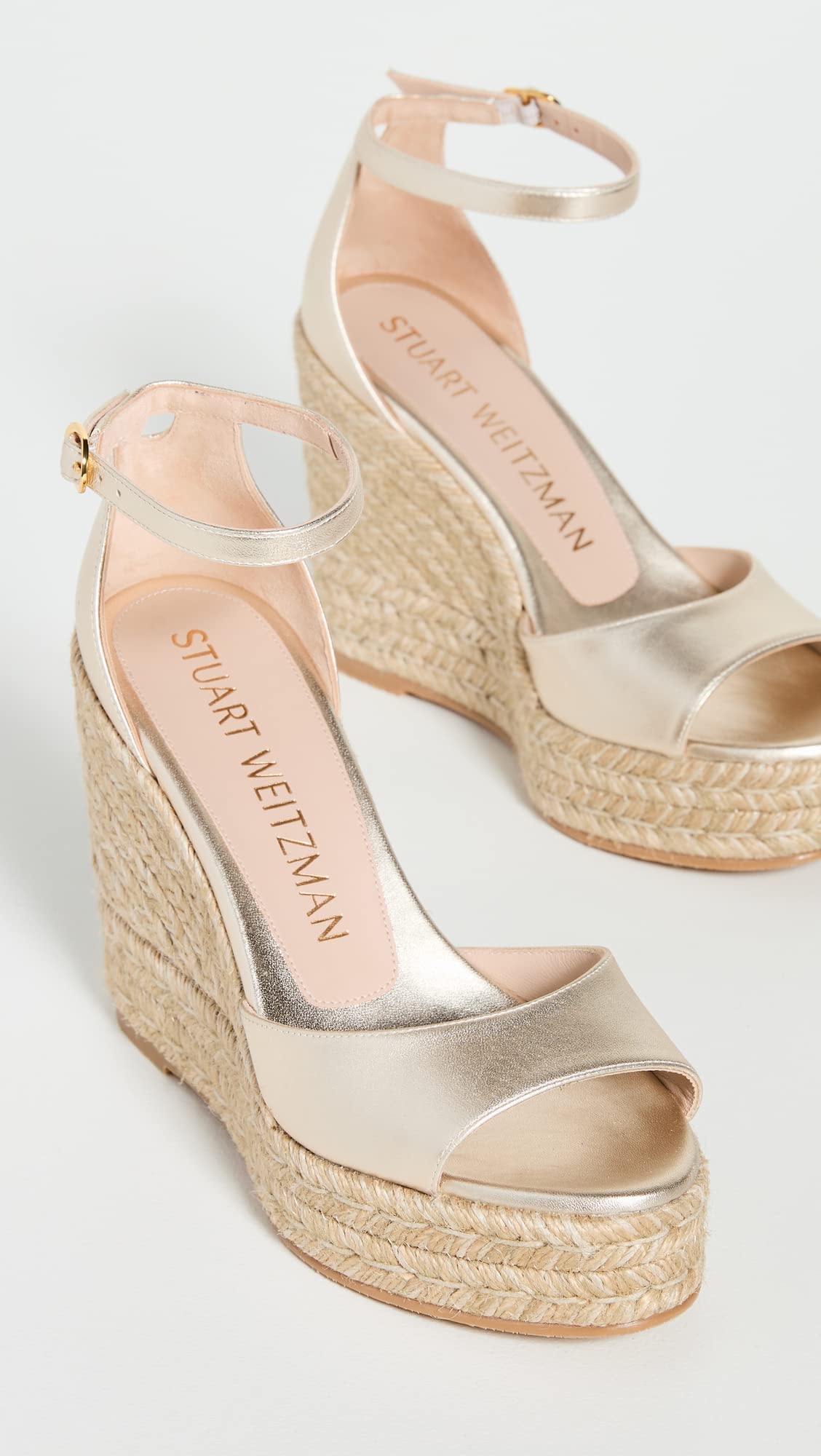 Stuart Weitzman Womens Nudistcurve Espadrille Wedge Platino 10.5 B
