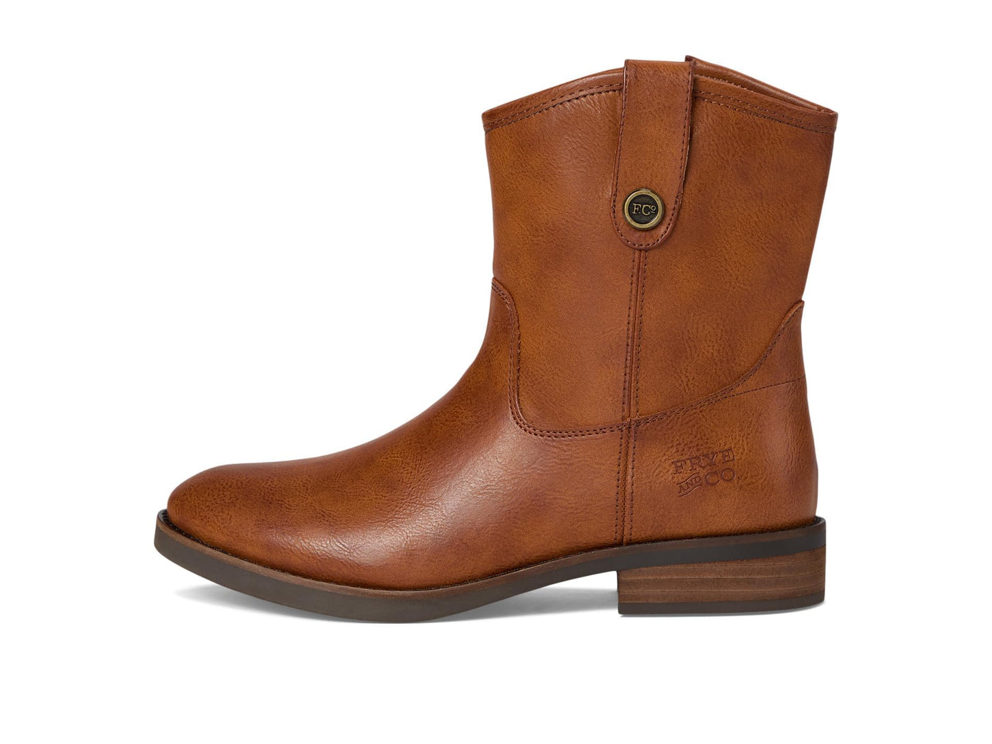 FRYE AND CO. Womens Kellie Button Short Cognac 7.5 Medium
