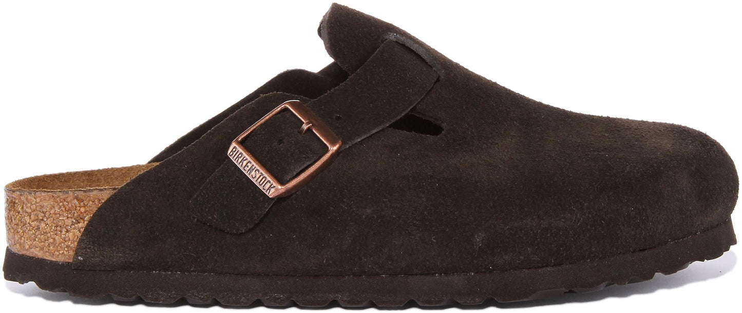 Birkenstock Classic Boston Unisex Adult Clogs, Brown Mocha Wb, 37 EU Schmal