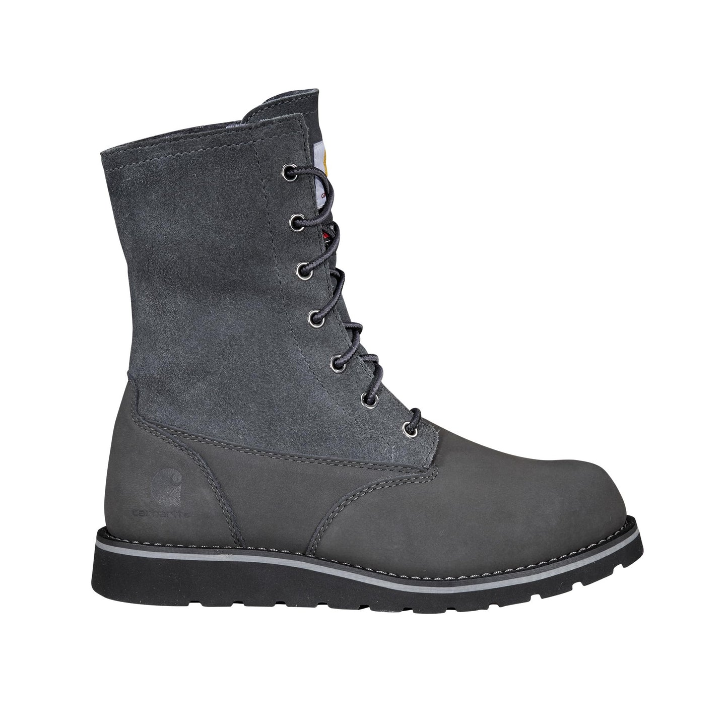 Carhartt Women's Waterproof 8" Sherpa Lined Fold Down Winter Wedge Boot, Dark Grey - 11 M