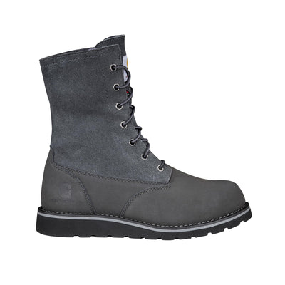 Carhartt Women's Waterproof 8" Sherpa Lined Fold Down Winter Wedge Boot, Dark Grey - 11 M