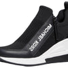 Michael Kors Women's Willis Wedge Trainer, Black, 10