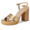 Stuart Weitzman Womens Dayna Platform Sandal Golden/Natural 7 Medium