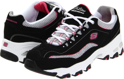 Skechers D'Lites Centennial Womens Sneakers Black/White/Pink 9.5 W