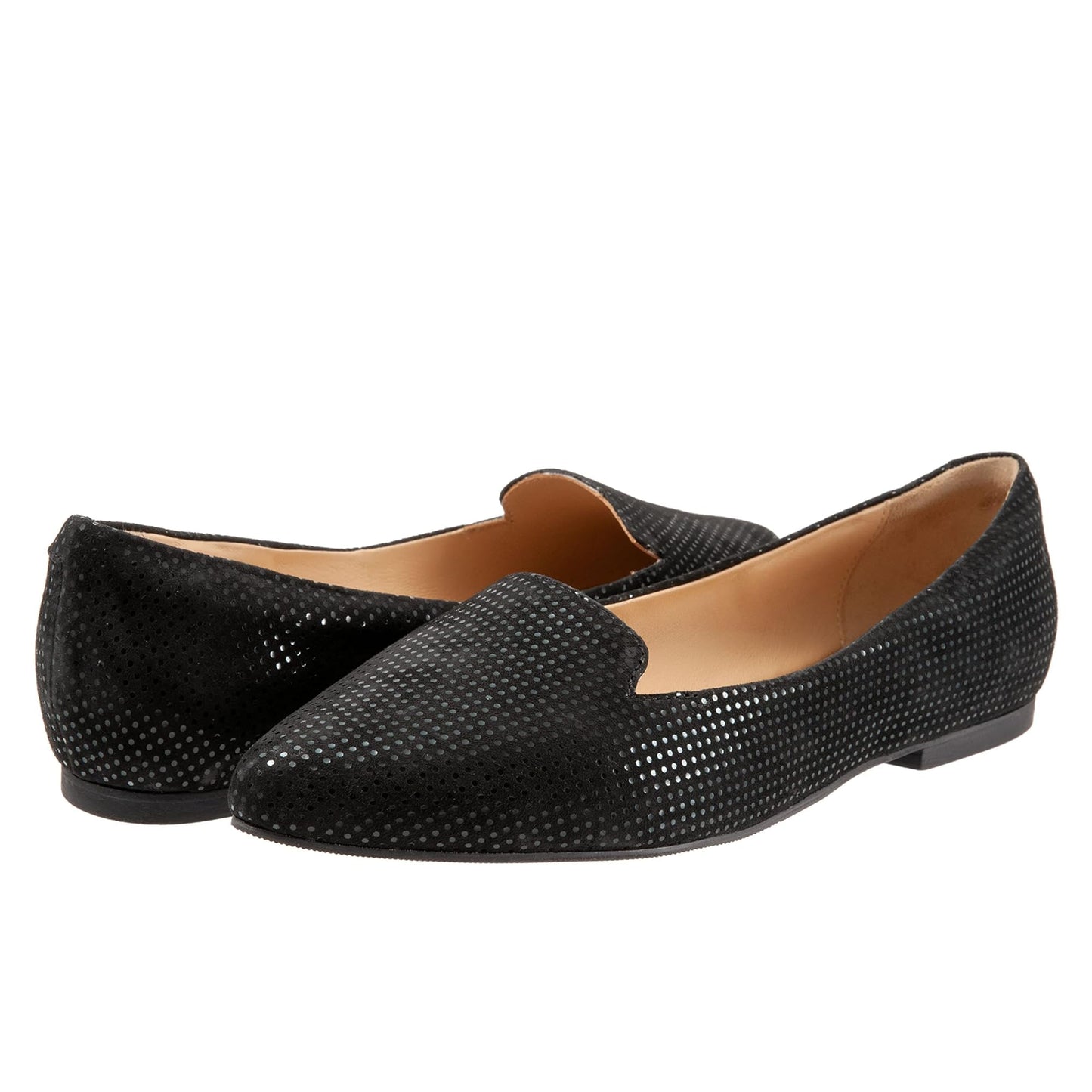 Trotters Harlowe Black Dot Suede 12 N (AA)
