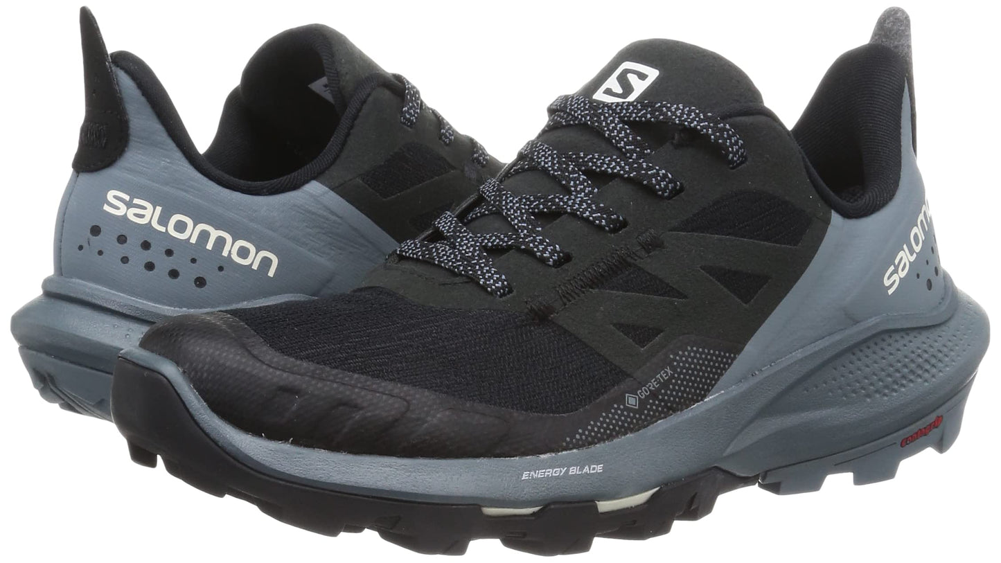 Salomon Women's OUTPULSE Gore-Tex Hiking Shoes for Women, Black/Stormy Weather/Vanilla Ice, 9
