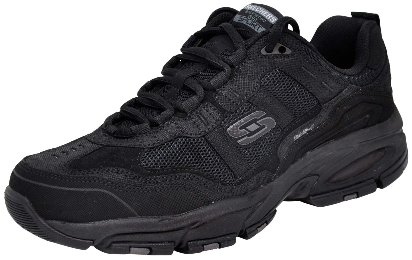 Skechers Men's Vigor 2.0 Trait Memory Foam Sneaker, Black/Black, 8.5 W US