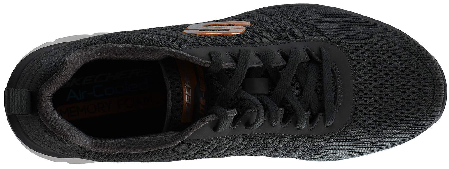 Skechers Men's Flex Advantage 2.0 - The Happs Oxford, Charcoal/Orange, 10.5 W US
