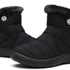Hsyooes Womens Warm Fur Lined Winter Snow Boots Waterproof Ankle Boots Outdoor Booties Comfortable Shoes for Women,Black,11 M US=Label Size 43