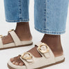 SCHUTZ Women's Olga Sporty Slides, Oyster, 7.5 Medium US
